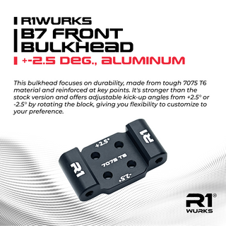 R1WURKS B7 Front Bulkhead, +/-2.5 deg., Aluminum