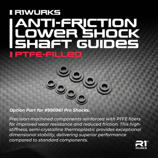 R1WURKS Anti-Friction Lower Shock Shaft Guides, PTFE-filled