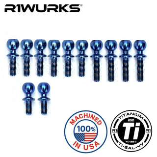 R1WURKS (B7 Series) Turnbuckle Ball Stud Set, Titanium, 12pcs