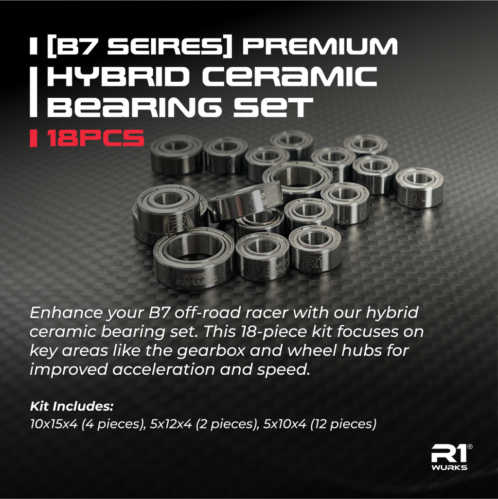 R1WURKS (B7 Series) Premium Hybrid Ceramic Bearing Set 18PCS – R1