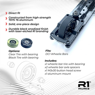 R1WURKS DC1 Monoblock Wheelie Bar Mount with Tire
