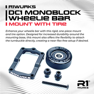 R1WURKS DC1 Monoblock Wheelie Bar Mount with Tire