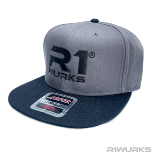 R1 Wurks Premium Snapback Hat, Gray