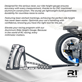 R1WURKS Aluminum Ride Height Gauge (10-45mm) Post 1