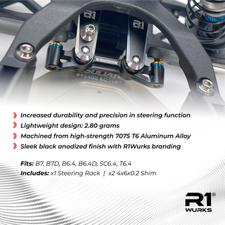 R1WURKS B7 Steering Rack, Aluminum