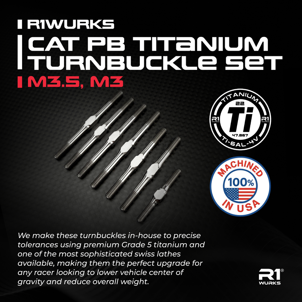 R1WURKS CAT PB Titanium Turnbuckle Set – R1 Brushless Motor Lab, LLC.