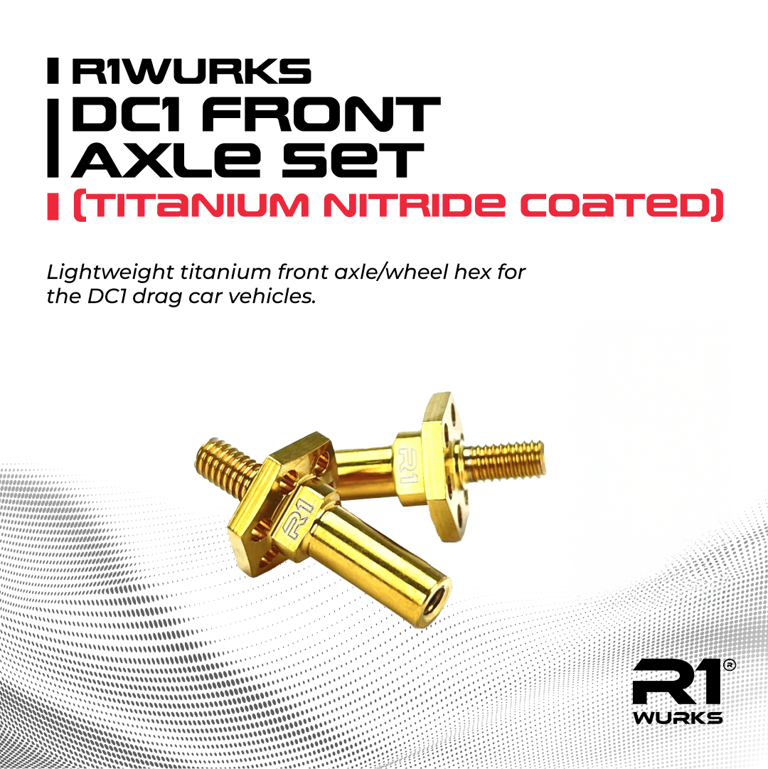 R1WURKS DC1/B7 Front Axle Set, Titanium  (Titanium Nitride Coated)