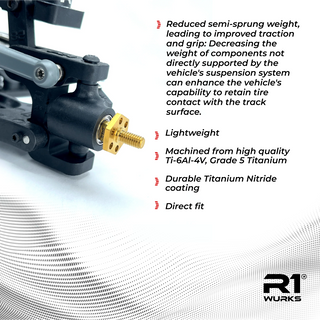 R1WURKS DC1 Front Axle Set, Titanium  (Titanium Nitride Coated)