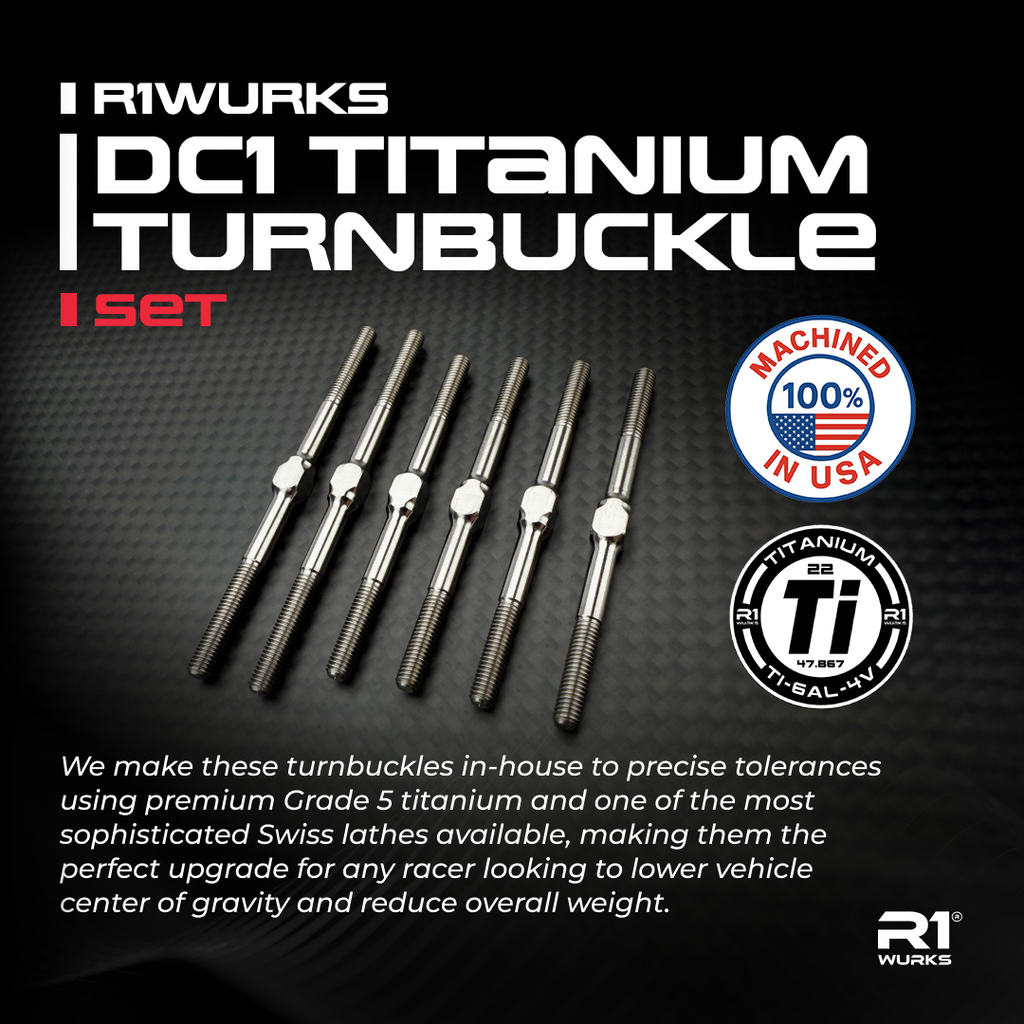 送料込　ルーク・ハワースLUKE HOWARTHシェイプ ミッドレングス R1WURKS DC1 Titanium Turnbuckle Set – R1 Brushless Motor Lab, LLC.