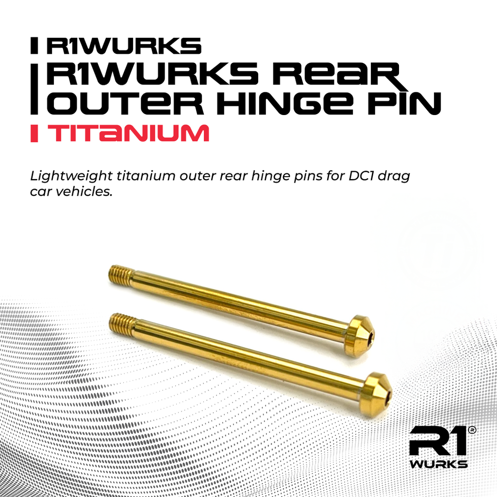 R1WURKS Rear Outer Hinge Pins, Titanium (Titanium Nitride Coated