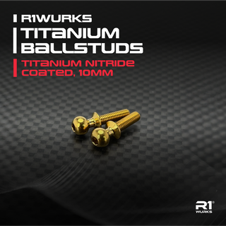 R1WURKS Titanium Ballstuds, Titanium Nitride Coated, 10mm
