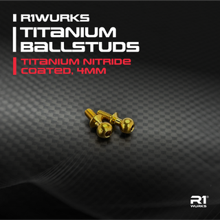 R1WURKS Titanium Ballstuds, Titanium Nitride Coated, 4mm