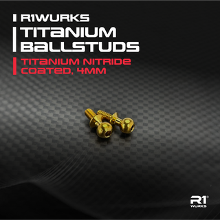 R1WURKS Titanium Ballstuds, Titanium Nitride Coated, 4mm