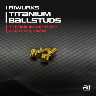 R1WURKS Titanium Ballstuds, Titanium Nitride Coated, 6mm