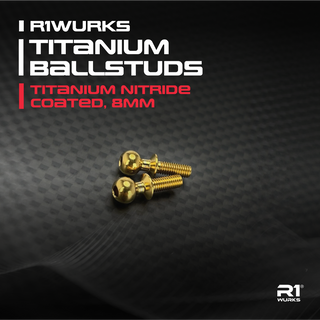 R1WURKS Titanium Ballstuds, Titanium Nitride Coated, 8mm