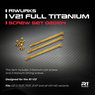 R1WURKS V21 Full Titanium Screw Set 020104 - R1 Brushless Motor Lab, LLC.