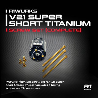 R1WURKS V21Super Short Titanium Screw Set (COMPLETE) - R1 Brushless Motor Lab, LLC.