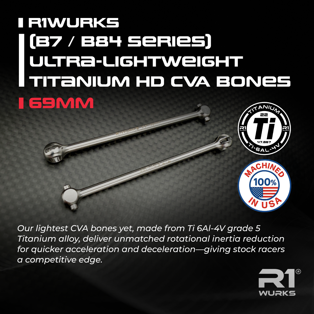 R1WURKS (B7 / B84 Series) Ultra-lightweight Titanium HD CVA Bones, 69mm
