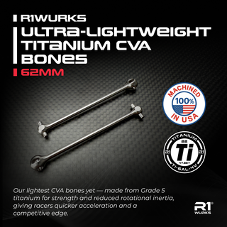 R1WURKS (Dirt Oval Series) Ultra-lightweight Titanium CVA Bones, 62mm