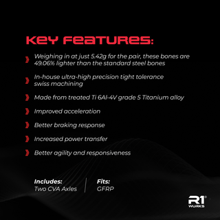R1WURKS (Dirt Oval Series) Ultra-lightweight Titanium CVA Bones, 62mm