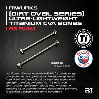 R1WURKS (Dirt Oval Series) Ultra-lightweight Titanium CVA Bones, 66.5mm