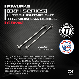 R1WURKS (Dirt Oval Series) Ultra-lightweight Titanium CVA Bones, 68mm