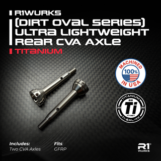 R1WURKS (Dirt Oval Series) Ultra Lightweight Rear CVA Axle, Titanium