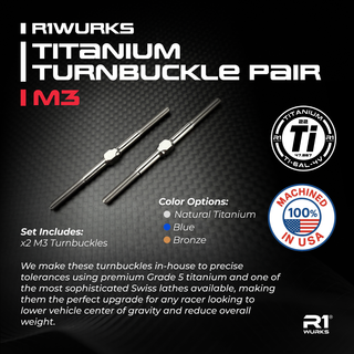 R1WURKS Titanium Turnbuckle Pair, M3