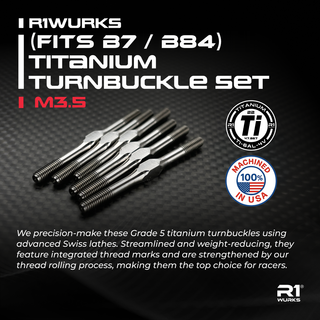 R1WURKS (Fits B7 / B7.1 / B7.1D / B84 Series) Titanium Turnbuckle Set, M3.5