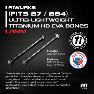R1WURKS (Fits B7 / B7.1D / B84 Series) Ultra-lightweight Titanium HD CVA Bones, 71mm