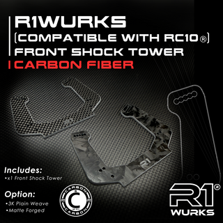 R1WURKS (RC10 Series) Front Carbon Fiber Shock Tower