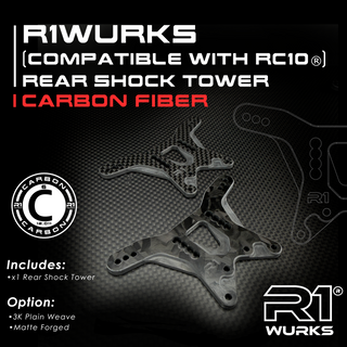 R1WURKS (RC10 Series) Rear Carbon Fiber Shock Tower