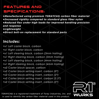 R1B Carbon Caster and Steering Blocks