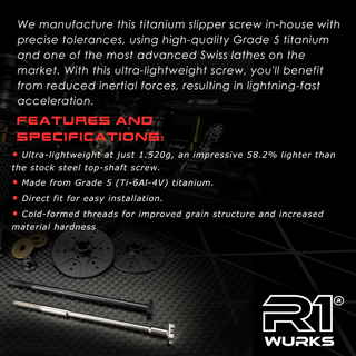 R1WURKS R1B Ultra-Lightweight Top Shaft Screw, Titanium