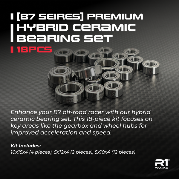 R1WURKS (B7 Series) Premium Hybrid Ceramic Bearing Set 18PCS – R1