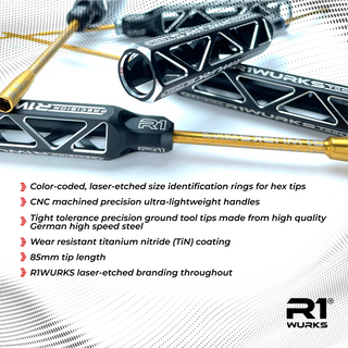 R1WURKS Premium Hex/Nut Driver Tool Set, Metric