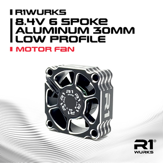 R1WURKS 8.4V 6 Spoke Aluminum 30mm Low Profile Motor Fan 060026 - R1 Brushless Motor Lab, LLC.