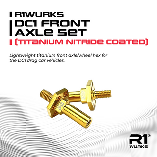 R1WURKS DC1 Front Axle Set, Titanium  (Titanium Nitride Coated)
