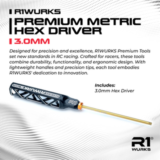 R1WURKS Premium Metric Hex Driver, 3.0mm