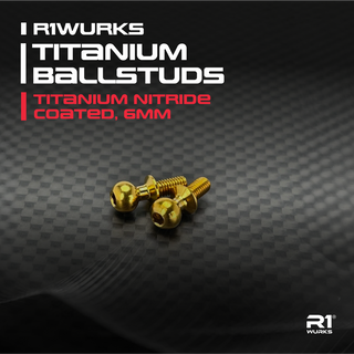 R1WURKS Titanium Ballstuds, Titanium Nitride Coated, 6mm