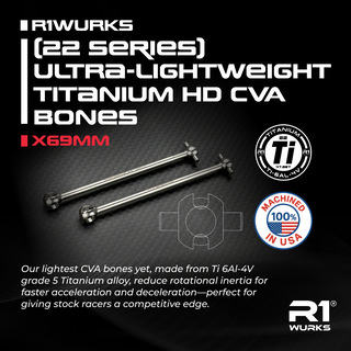 R1WURKS (22 Series) Ultra-lightweight Titanium HD CVA Bones, X69mm