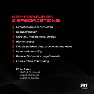 R1WURKS (B7.1 Series) Premium Hybrid Ceramic Bearing Set 14PCS - R1 Brushless Motor Lab, LLC.