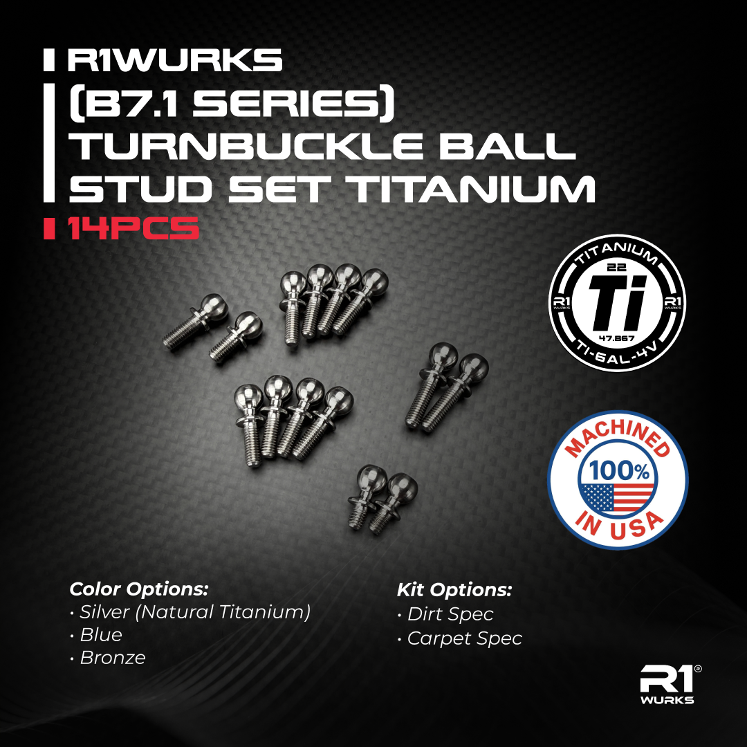 R1WURKS (B7.1 Series) Turnbuckle Ball Stud Set, Titanium, 14pcs