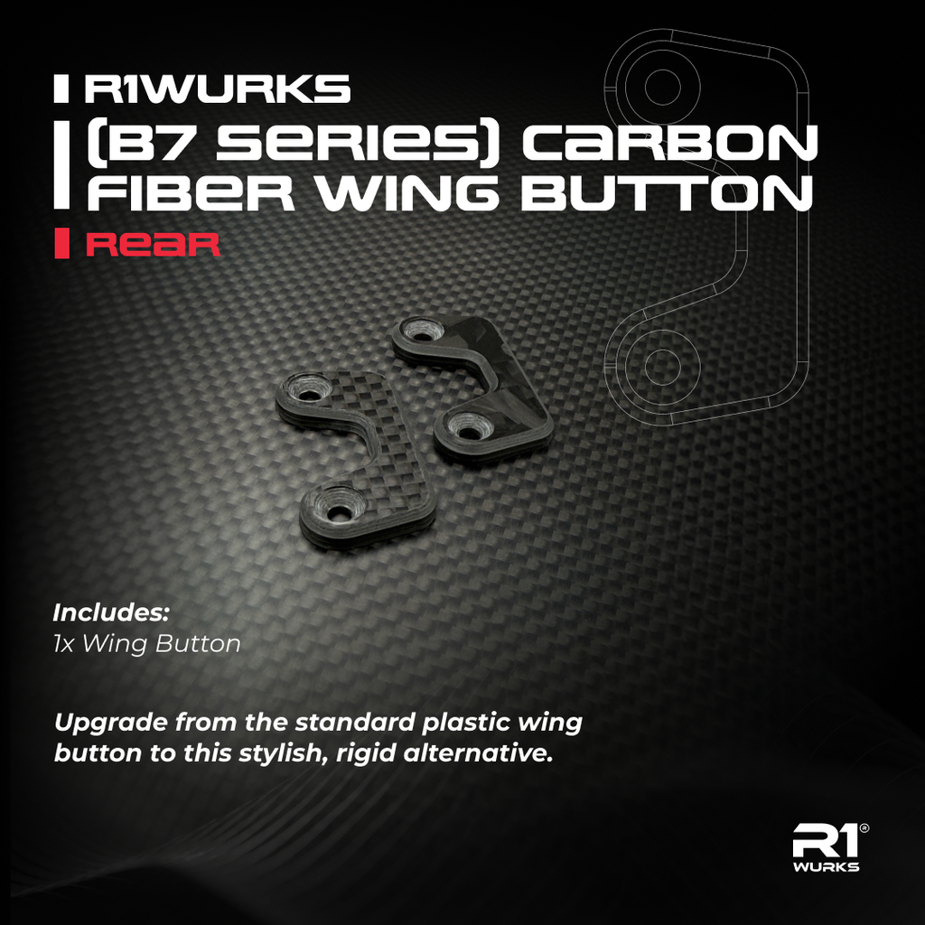 R1WURKS (B7 Series) Carbon Fiber Wing Button, Rear – R1 Brushless Motor ...