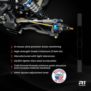 R1WURKS (B7 / B7.1 / B7.1D / B84 Series) Titanium Turnbuckle Set, M3.5
