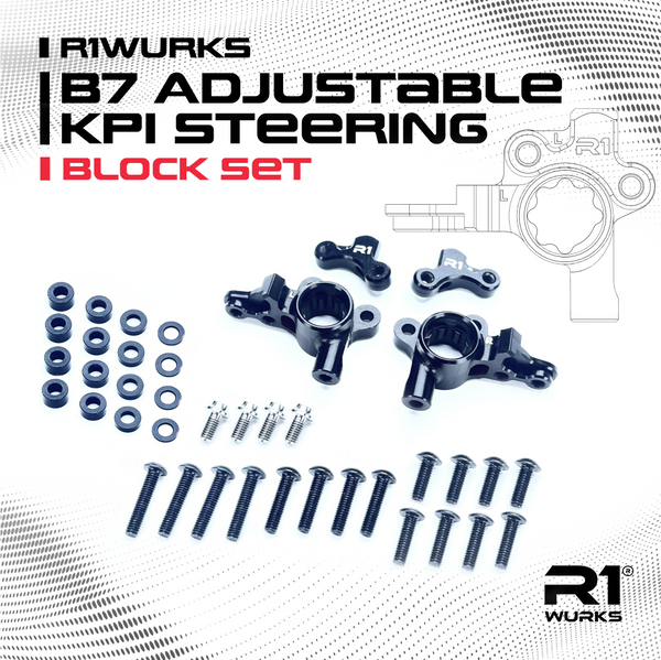 R1WURKS (B7 Series) Adjustable KPI Steering Block Set – R1