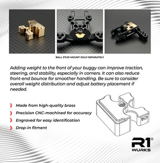 R1WURKS (B7 Series) Front Ball Stud Mount Weight (10g)