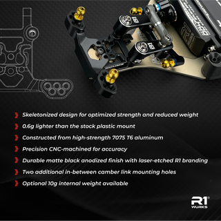 R1WURKS (B7 Series) Front Ball Stud Mount, Aluminum