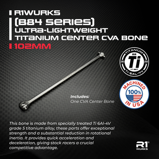R1WURKS (B84 Series) Ultra-lightweight Titanium Center CVA Bone, 102mm