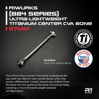 R1WURKS (B84 Series) Ultra-lightweight Titanium Center CVA Bone, 57mm